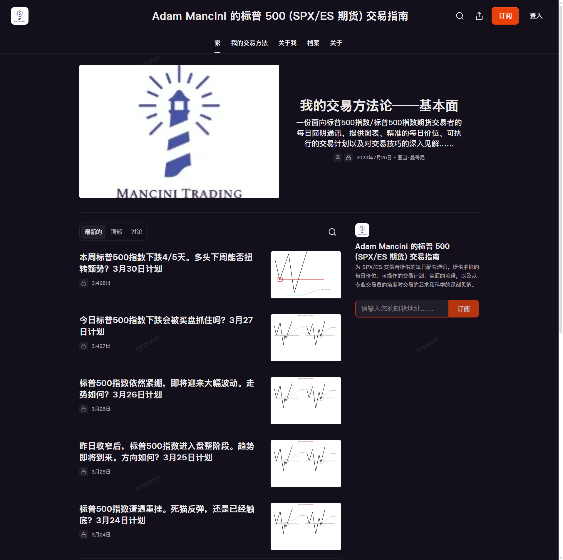 Adam Mancini 丨标普500交易指南