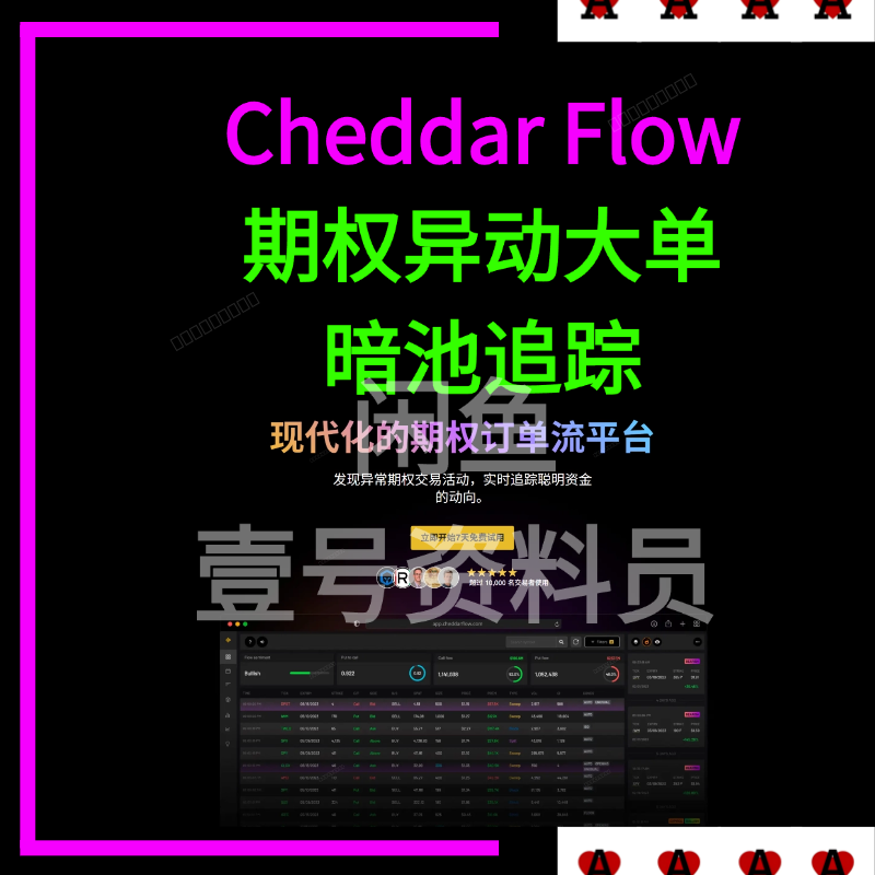 Cheddar Flow丨期权异动大单 暗池追踪